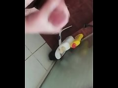 Jaking off in the shower with a cock ring on