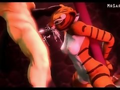 Master Tigress Blowjobs a Horsecock