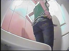 Amateur toilet pissing with hot panty and nude ass view